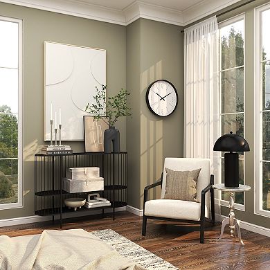 Stella & Eve Hammered Aluminum Small Accent Table with Scroll Legs