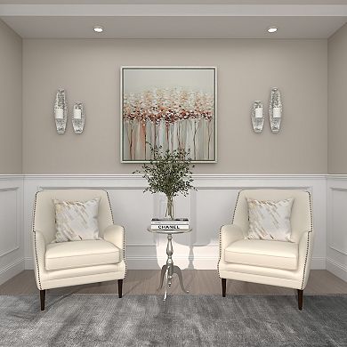 Stella & Eve Hammered Aluminum Small Accent Table with Scroll Legs