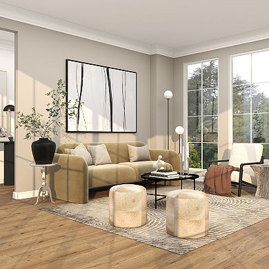 Stella & Eve Hammered Aluminum Small Accent Table with Scroll Legs