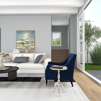 Stella & Eve Hammered Aluminum Small Accent Table with Scroll Legs