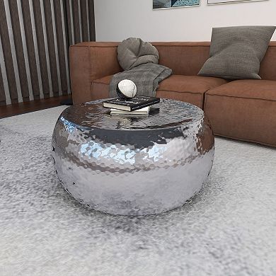 Stella & Eve Hammered Aluminum Metal Coffee Table