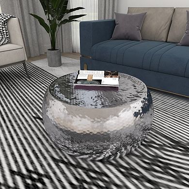 Stella & Eve Hammered Aluminum Metal Coffee Table