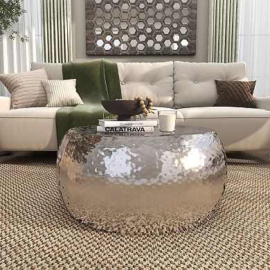 Stella & Eve Hammered Aluminum Metal Coffee Table