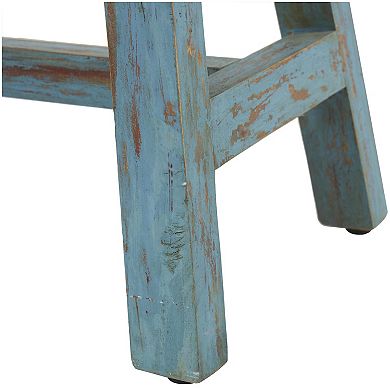 Stella & Eve Wood Living Room Stool with Brown Top