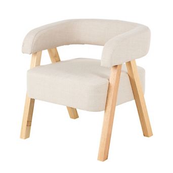 Stella & Eve Arched Boucle Accent Chair with Wooden Legs