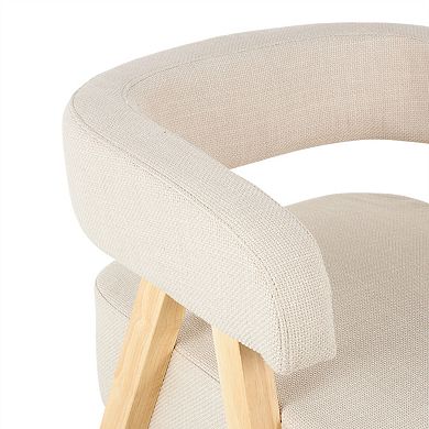Stella & Eve Arched Boucle Accent Chair with Wooden Legs