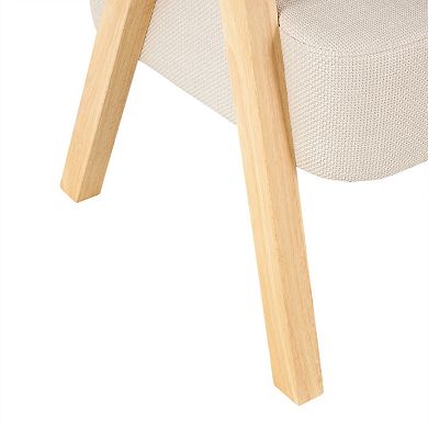 Stella & Eve Arched Boucle Accent Chair with Wooden Legs