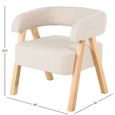 Stella & Eve Arched Boucle Accent Chair with Wooden Legs