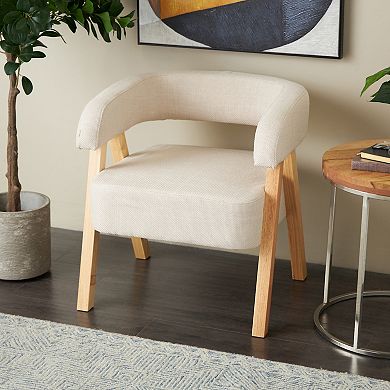 Stella & Eve Arched Boucle Accent Chair with Wooden Legs