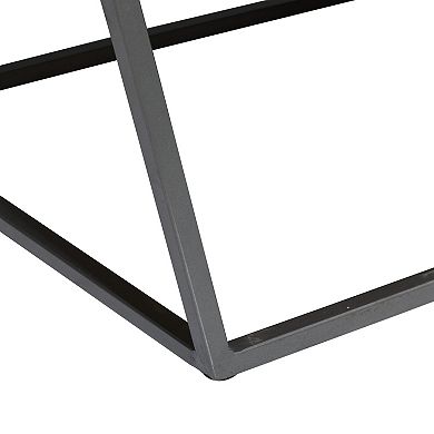 Stella & Eve Wood Diagonal Open Frame Coffee Table with Metal Base