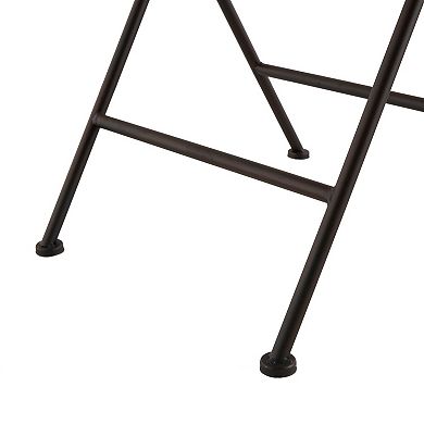 Stella & Eve Metal Accent Table with Brown Wood Top