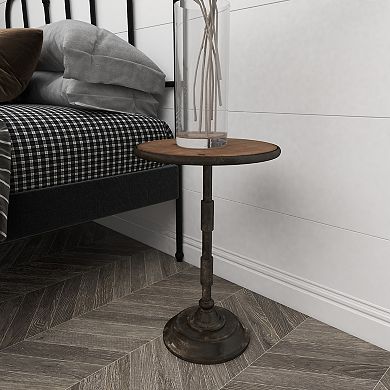 Stella & Eve Metal Accent Table with Wood Top