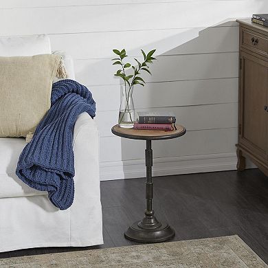 Stella & Eve Metal Accent Table with Wood Top