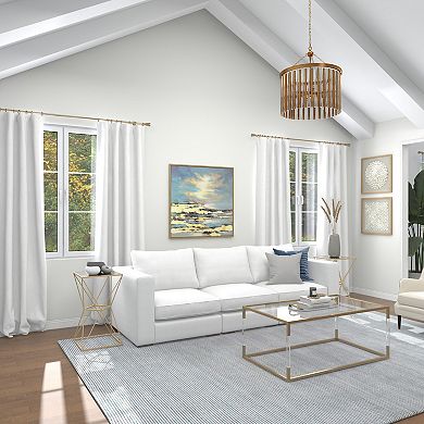 Stella & Eve Metal Accent Table with Mirrored Glass Top