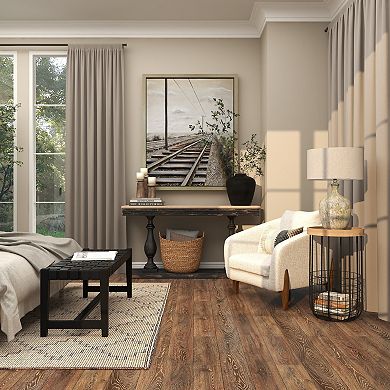 Stella & Eve Metal Wire Basket Storage Accent Table with Wood Top