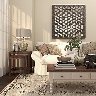 Stella & Eve Mango Wood Handmade Intricately Carved Accent Table