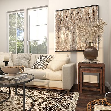 Stella & Eve Mango Wood Handmade Intricately Carved Accent Table