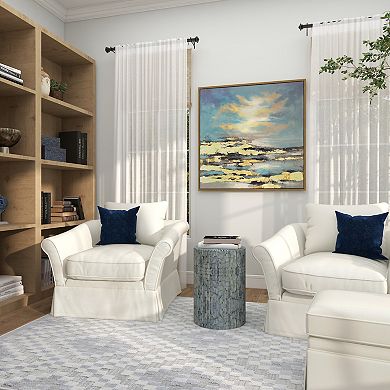 Stella & Eve Mother of Pearl Shell Mosaic Drum Accent Table