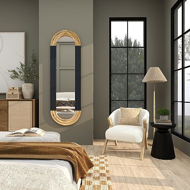 Stella & Eve Rounded Boucle Accent Chair with Angled Wooden Legs