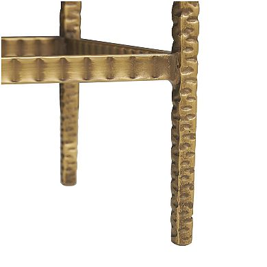 Stella & Eve Slim Rectangular Console Table with Hammered Gold Metal Legs