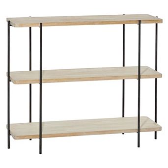 Stella & Eve Wood Rounded Rectangular 2-Shelf Console Table with Slim Metal Legs