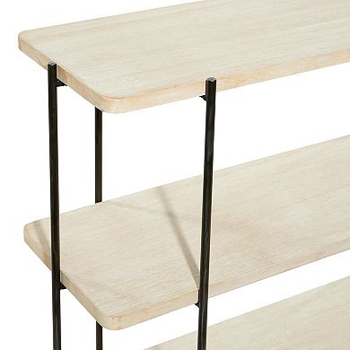 Stella & Eve Wood Rounded Rectangular 2-Shelf Console Table with Slim Metal Legs