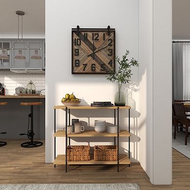 Stella & Eve Wood Rounded Rectangular 2-Shelf Console Table with Slim Metal Legs