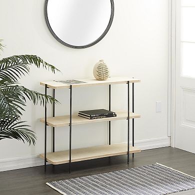 Stella & Eve Wood Rounded Rectangular 2-Shelf Console Table with Slim Metal Legs