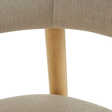 Stella & Eve Curved Back Boucle Accent Chair with Wood Frame