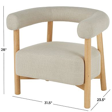 Stella & Eve Curved Back Boucle Accent Chair with Wood Frame
