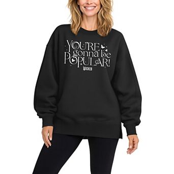 Women's Wicked Glinda You're Gonna Be Popular Oversized Fleece Crew Sweatshirt