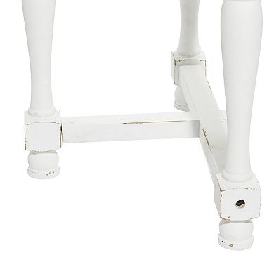 Stella & Eve Wood Side End Accent Table with Round Top and Decorative Legs