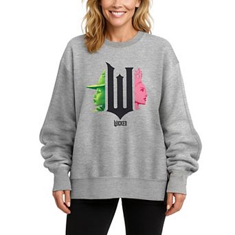 Women's Wicked Elphaba & Glinda Oversized Fleece Crew Sweatshirt