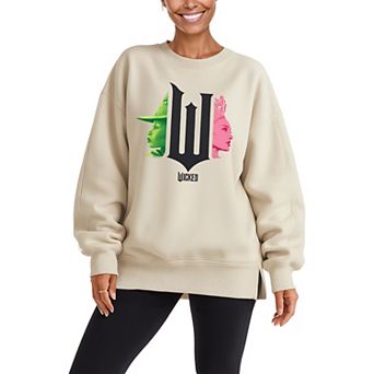 Women's Wicked Elphaba & Glinda Oversized Fleece Crew Sweatshirt