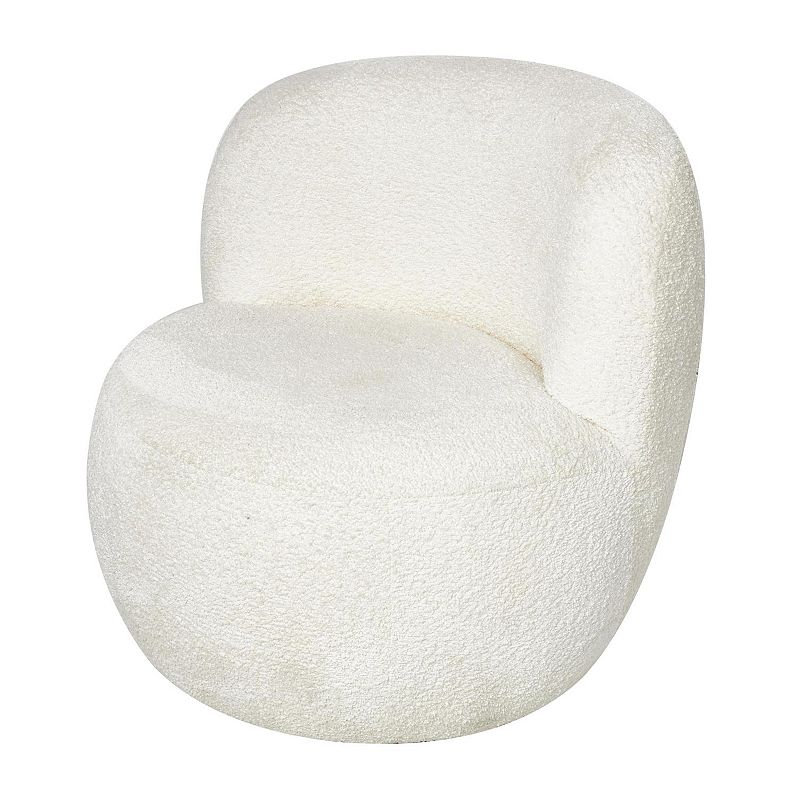 Stella & Eve Rounded Barrel Polyester Accent Chair, White Polyester
