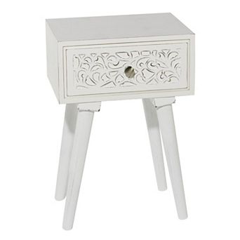Stella & Eve Intricately Carved Single Drawer Accent Table
