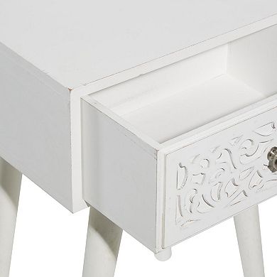 Stella & Eve Intricately Carved Single Drawer Accent Table