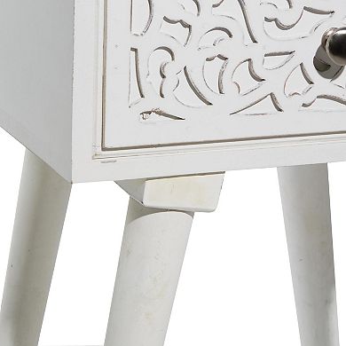 Stella & Eve Intricately Carved Single Drawer Accent Table