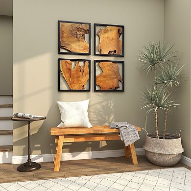 Stella & Eve Handmade Reclaimed Wood Home Bench with High Trestle Legs