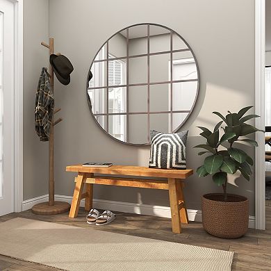 Stella & Eve Handmade Reclaimed Wood Home Bench with High Trestle Legs