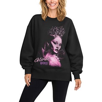 Women's Wicked Glinda Portrait Oversized Fleece Crew Sweatshirt