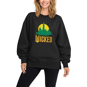 Women's Wicked Graphic Oversized Fleece Crew Sweatshirt