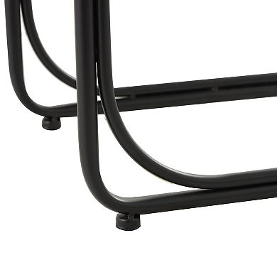 Stella & Eve Handmade Coiled C-Shaped Accent Table with Black Metal Legs
