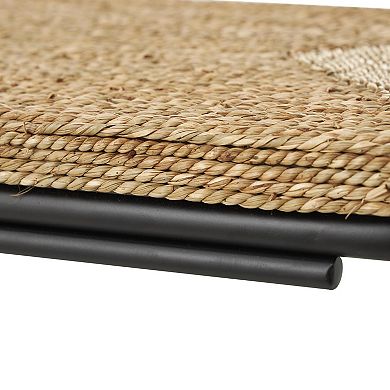 Stella & Eve Handmade Coiled C-Shaped Accent Table with Black Metal Legs