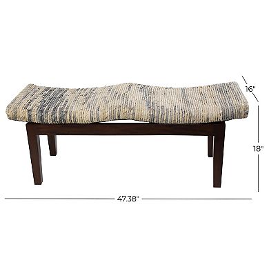 Stella & Eve Handmade Woven Wood Bench
