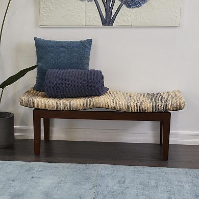 Stella & Eve Handmade Woven Wood Bench