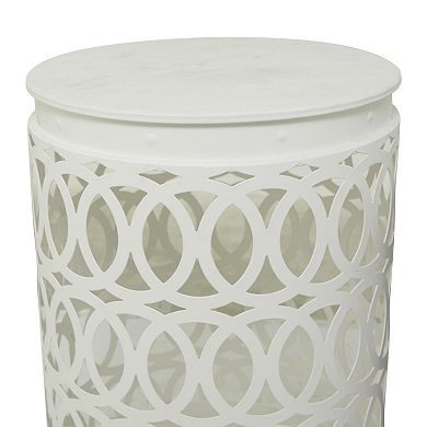 Stella & Eve3-Piece Metal Nesting Accent Table Set with Cutout Circle Pattern