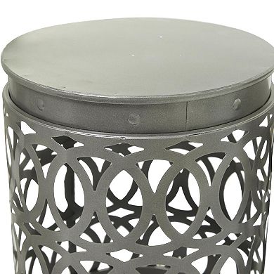 Stella & Eve3-Piece Metal Nesting Accent Table Set with Cutout Circle Pattern