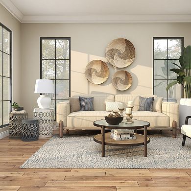 Stella & Eve3-Piece Metal Nesting Accent Table Set with Cutout Circle Pattern