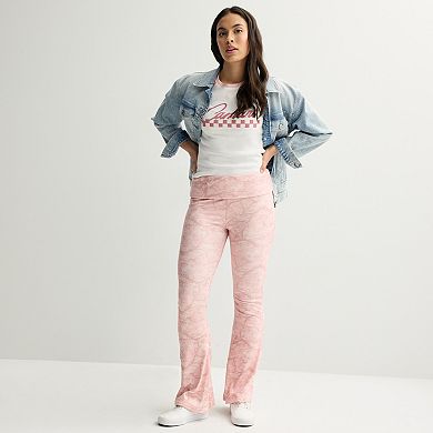 Juniors' Foldover Flare Pants